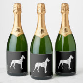 グレートダン犬のオーナーギフトヴィンテージ動物 スパークリングワインラベル (ボトル)