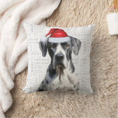 グレートダン犬の水おもしろい色のクリスマス クッション (ブランケット)