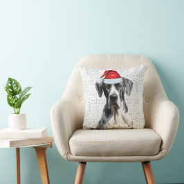 グレートダン犬の水おもしろい色のクリスマス クッション
