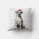 グレートダン犬の水おもしろい色のクリスマス クッション (裏面)