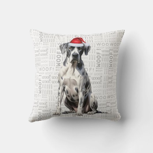 グレートダン犬の水おもしろい色のクリスマス クッション (裏面)