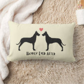 グレートダン結婚ズの犬 | ハッピーカップルカスタムー ランバークッション (ブランケット)