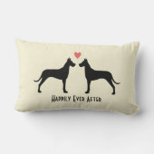 グレートダン結婚ズの犬 | ハッピーカップルカスタムー ランバークッション (裏面)