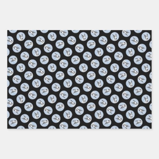 グレートダン絵を描ズオリジナルペットドッグアート ラッピングペーパーシート (正面3)