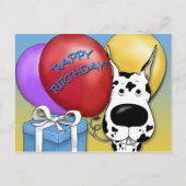 グレートダン誕生日はがき ポストカード (正面)