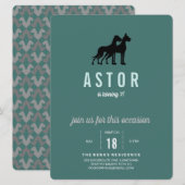 グレートダン誕生日招待状 招待状 (正面/裏面)