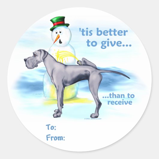 グレートダンBTGブルーUCギフトラベル ラウンドシール (正面)