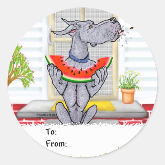 グレートダンSPITブルー ラウンドシール (正面)