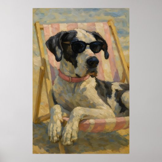 グレートダーネアットザビーチウォールアートポスタープリント ポスター (正面)