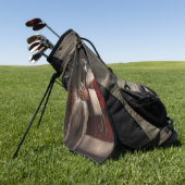 グレートダーネウィズサンタクロースフェスティバルクリスマス ゴルフタオル (グリーン)