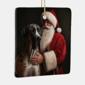 グレートダーネウィズサンタクロースフェスティバルクリスマス セラミックオーナメント (右)