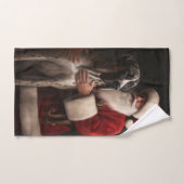 グレートダーネウィズサンタクロースフェスティバルクリスマス バスタオルセット (ハンドタオル)