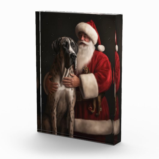 グレートダーネウィズサンタクロースフェスティバルクリスマス フォトブロック (右)