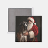 グレートダーネウィズサンタクロースフェスティバルクリスマス マグネット (正面/裏面)