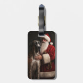 グレートダーネウィズサンタクロースフェスティバルクリスマス ラゲッジタグ (裏面縦)