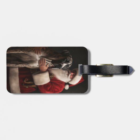 グレートダーネウィズサンタクロースフェスティバルクリスマス ラゲッジタグ (裏面横)