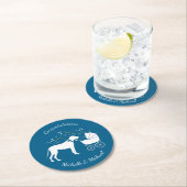 グレートダーネドッグベビーシャワーパピーブルーボーイ ラウンドペーパーコースター (インサイチュ)