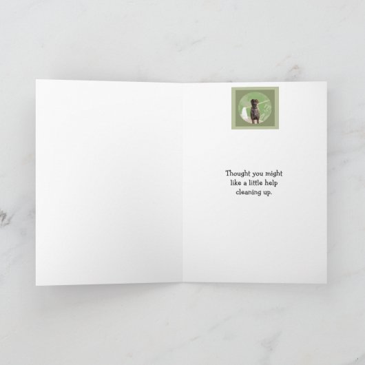 グレートダーネドッグユーモア新しい家おめでとう カード (内部)