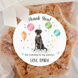 グレートダーネドッグ誕生日サンキューユー ラウンドシール