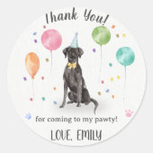 グレートダーネドッグ誕生日サンキューユー ラウンドシール (正面)