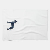 グレートダーネブラックウォーターカラーシルエット キッチンタオル (横)