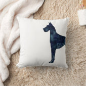 グレートダーネブラックウォーターカラーシルエット クッション (ブランケット)