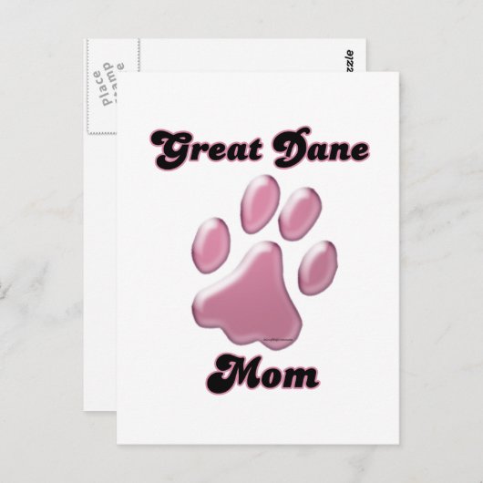 グレートダーネマピンクポープリント ポストカード (正面/裏面)