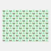 グレートダーネレッドクリスマスドッグ&グリーンボウ3色 ラッピングペーパーシート (正面3)