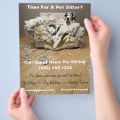 グレートダーンオンチーフソファペットシティングフライヤー8x11 チラシ (手)