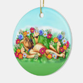 グレートダーンキャッシング蝶サークルオーナメント セラミックオーナメント (左)