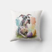 グレートダーンドッグイースター卵、ハッピーイースターグレートダーン クッション (裏面)