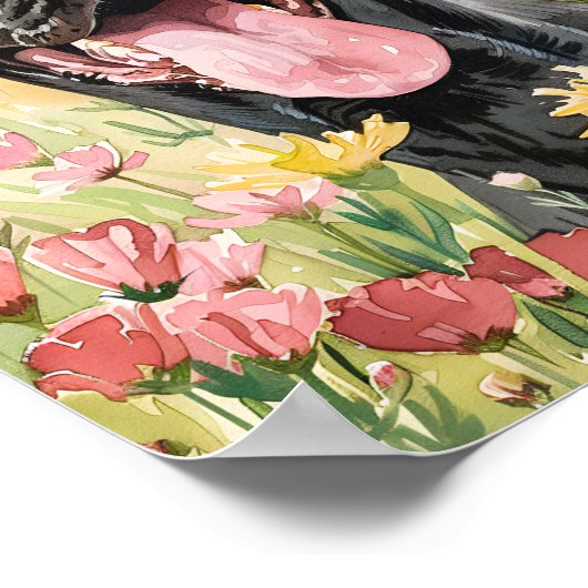 グレートダーンドッグウォールアートポスターウォーター色プリント ポスター (角)