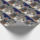 グレートダーンドッグオンサンタビーチハット ラッピングペーパー (角)