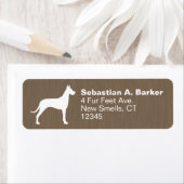 グレートダーンドッグシルエット差出人住所ラベル ラベル (インサイチュ)