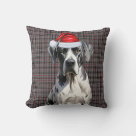 グレートダーンドッグシーズンプレイドクリスマスホリデー クッション