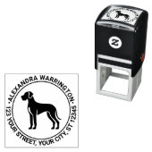 グレートダーンドッグスタンディングシルネーム差出人住所 セルフインキングスタンプ (インサイチュ)