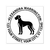 グレートダーンドッグスタンディングシルネーム差出人住所 セルフインキングスタンプ (デザイン)