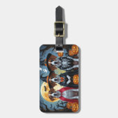 グレートダーンドッグスパンプキンハロウィンおもしろい ラゲッジタグ (正面縦)