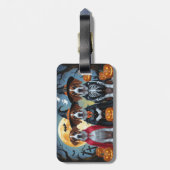 グレートダーンドッグスパンプキンハロウィンおもしろい ラゲッジタグ (裏面縦)