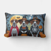 グレートダーンドッグスパンプキンハロウィンおもしろい ランバークッション (正面)