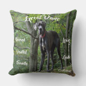 グレートダーンドッグトレイト装飾用クッションホームアクセント クッション (正面)