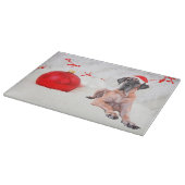 グレートダーンドッグハットメリークリスマスレッドオーナメント カッティングボード (角)