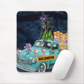 グレートダーンドッグハロウィントラック怖い夜 マウスパッド (マウス)