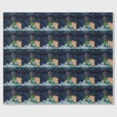 グレートダーンドッグハロウィントラック怖い夜 ラッピングペーパー (フラット)