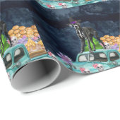 グレートダーンドッグハロウィントラック怖い夜 ラッピングペーパー (ロールコーナー)