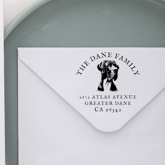 グレートダーンドッグファミリーネーム差出人住所 ラバースタンプ