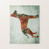 グレートダーンドッグフローラオングリーン ジグソーパズル (縦)