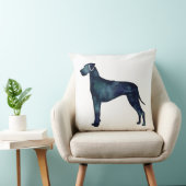 グレートダーンドッグブラックウォーターカラーシルエット クッション (椅子)