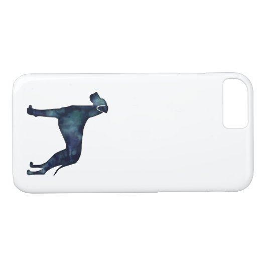 グレートダーンドッグブラックウォーターカラーシルエット Case-Mate iPhoneケース (裏面(横))