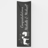 グレートダーンドッグベビーシャワーパピーグレー 横断幕 (縦)